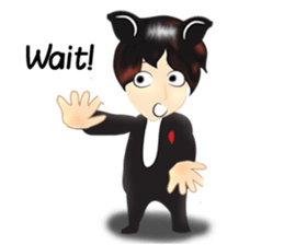 cartoon little dog boy sticker #5877208