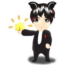 cartoon little dog boy sticker #5877209