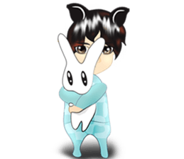 cartoon little dog boy sticker #5877211