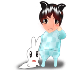 cartoon little dog boy sticker #5877213