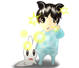 cartoon little dog boy sticker #5877214