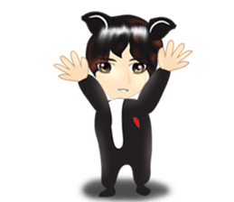 cartoon little dog boy sticker #5877215