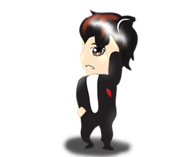 cartoon little dog boy sticker #5877216