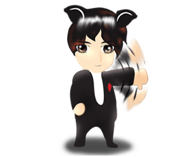 cartoon little dog boy sticker #5877218