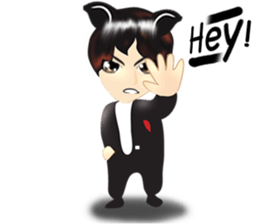 cartoon little dog boy sticker #5877219