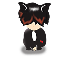 cartoon little dog boy sticker #5877220