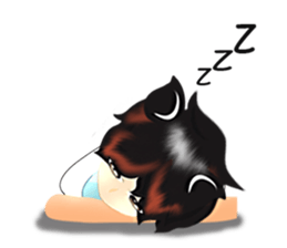 cartoon little dog boy sticker #5877222