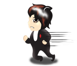 cartoon little dog boy sticker #5877225