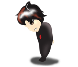 cartoon little dog boy sticker #5877229