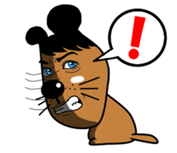 A dog with powerful eyes sticker #5877556