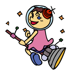 A space-girl returns to the earth.