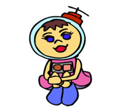 A space-girl returns to the earth. sticker #5881003