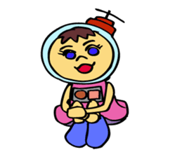 A space-girl returns to the earth. sticker #5881003