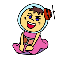 A space-girl returns to the earth. sticker #5881005