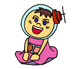 A space-girl returns to the earth. sticker #5881005