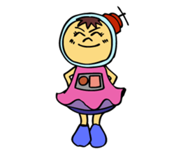 A space-girl returns to the earth. sticker #5881008