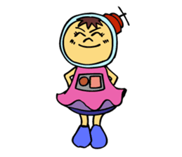 A space-girl returns to the earth. sticker #5881008