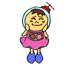 A space-girl returns to the earth. sticker #5881009