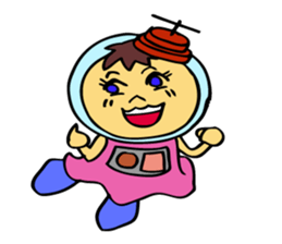 A space-girl returns to the earth. sticker #5881010