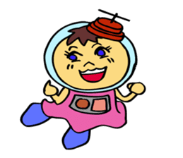 A space-girl returns to the earth. sticker #5881010