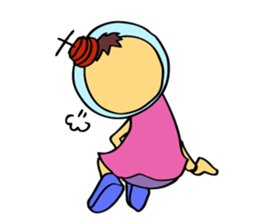 A space-girl returns to the earth. sticker #5881020