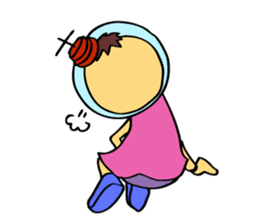 A space-girl returns to the earth. sticker #5881020