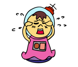 A space-girl returns to the earth. sticker #5881023