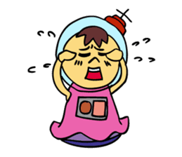 A space-girl returns to the earth. sticker #5881023