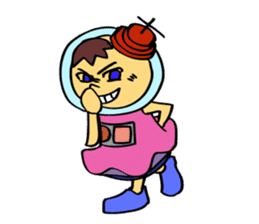 A space-girl returns to the earth. sticker #5881028