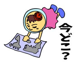 A space-girl returns to the earth. sticker #5881029