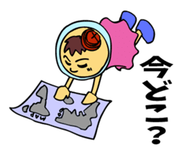 A space-girl returns to the earth. sticker #5881029