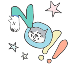 Late Cat and Waiting in vain Dog sticker #5881778