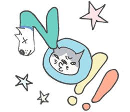 Late Cat and Waiting in vain Dog sticker #5881778
