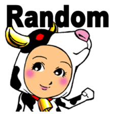 Girl wearing a cow of clothes sticker #5887882