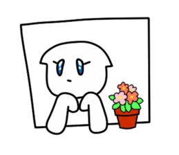 Funny white bobbed hair Vol.2 sticker #5888607