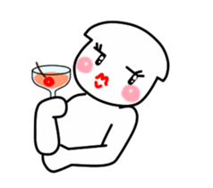 Funny white bobbed hair Vol.2 sticker #5888620