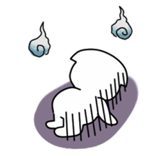 Funny white bobbed hair Vol.2 sticker #5888628