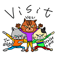 3 cats. Entry. Waiting. Leaving.