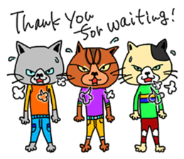 3 cats. Entry. Waiting. Leaving. sticker #5891793