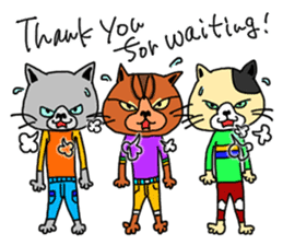 3 cats. Entry. Waiting. Leaving. sticker #5891793