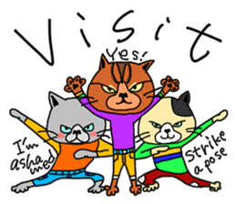 3 cats. Entry. Waiting. Leaving. sticker #5891794