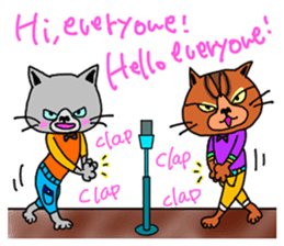 3 cats. Entry. Waiting. Leaving. sticker #5891796