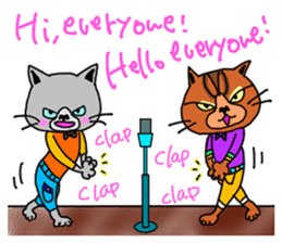 3 cats. Entry. Waiting. Leaving. sticker #5891796