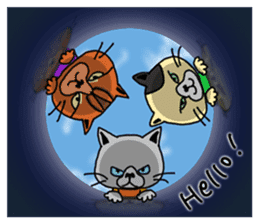 3 cats. Entry. Waiting. Leaving. sticker #5891798