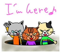 3 cats. Entry. Waiting. Leaving. sticker #5891799