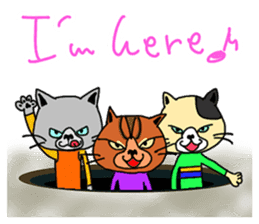3 cats. Entry. Waiting. Leaving. sticker #5891799