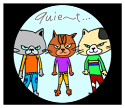 3 cats. Entry. Waiting. Leaving. sticker #5891802