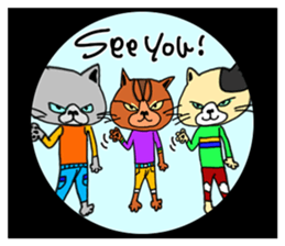 3 cats. Entry. Waiting. Leaving. sticker #5891803