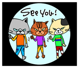 3 cats. Entry. Waiting. Leaving. sticker #5891803