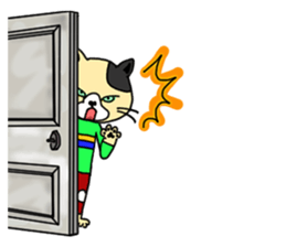 3 cats. Entry. Waiting. Leaving. sticker #5891804